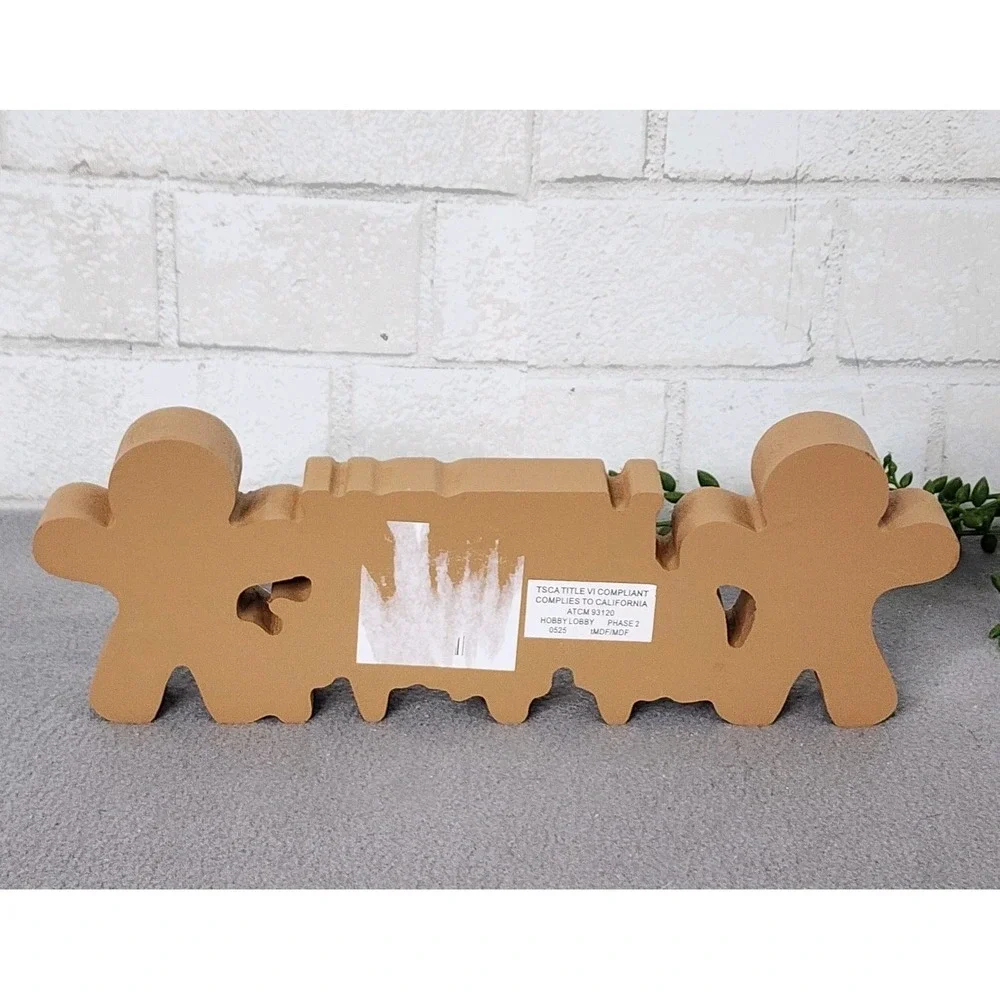 Gingerbread Man Merry Christmas Wooden Sign‎ Decor Tabletop 11.25